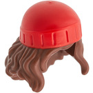 LEGO Long Wavy Hair with Red Beanie (106162)