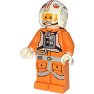 LEGO Luke Skywalker s Pilot Výstroj s Printed Nohy a Hledí Dolů / Nahoru (Stern / Open Ústa) Minifigurka