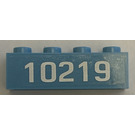 LEGO Maersk Blauw Steen 1 x 4 met '10219' Sticker (3010)