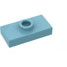 LEGO Maersk Blauw Plaat 1 x 2 met 1 Stud (zonder Groef in onderzijde) (3794)