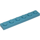 LEGO Maersk Blauw Plaat 1 x 6 (3666)