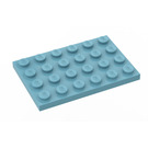 LEGO Maersk Blue Plate 4 x 6 (3032)