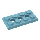 LEGO Maersk Blue Technic Plate 2 x 4 with Holes (3709)