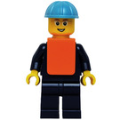 LEGO Maersk Zug Worker mit Safety Vest Minifigur Kopf mit Brille