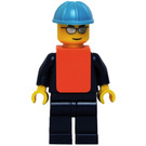 LEGO Maersk Train Worker with Safety Vest Minifigure Head with Silver Sunglasses