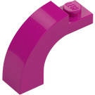 LEGO Magenta Klenba 1 x 3 x 2 s Zakřivená Rohí část (6005 / 92903)