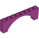 LEGO Magenta Bogen 1 x 8 x 2 Erhabenes, dünnes Oberteil ohne verstärkte Unterseite (16577 / 40296)