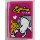 LEGO Magenta Book 2 x 3 met "Equine" en Girl met Paard Cover Sticker (33009)