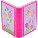 LEGO Magenta Book 2 x 3 with Fairy and Flowers Story Sticker (33009)