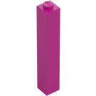 LEGO Magenta Klods 1 x 1 x 5 med solid knops (2453)