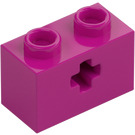 LEGO Magenta Brick 1 x 2 with Axle Hole ('+' Opening and Bottom Tube) (31493 / 32064)