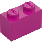 LEGO Magenta Ladrillo 1 x 2 con tubo inferior (3004 / 93792)