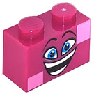 LEGO Magenta Brick 1 x 2 with Queen Watevra Wa'Nabi Big Face with Bottom Tube (3004 / 47848)