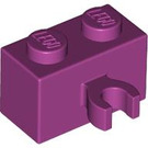 LEGO Magenta Brick 1 x 2 with Vertical Clip (Open 'O' clip) (42925 / 95820)