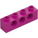 LEGO Magenta Brique 1 x 4 avec des trous (3701)