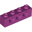LEGO Magenta Steen 1 x 4 met Gaten (3701)
