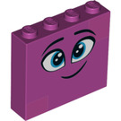 LEGO Magenta Brick 1 x 4 x 3 with Smiling Face (49311)