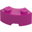 LEGO Magenta Mattoncino 2 x 2 Rotondo Angolo con intaglio per bottoncino e lato inferiore rinforzato (85080)