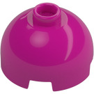 LEGO Magenta Klods 2 x 2 Rund med Dome Top (Hul knops, akselholder) (3262 / 30367)