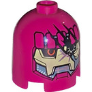 LEGO Magenta Steen 2 x 2 x 1.7 Rond Cilinder met Dome Top met Sentinel Gezicht - Damaged (Veiligheidsnop) (30151 / 104154)