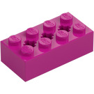 LEGO Magenta Cegła 2 x 4 z Oś Dziury (39789)