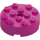 LEGO Magenta Stein 4 x 4 Rund mit Loch (87081)