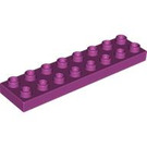 LEGO Magenta Duplo Plate 2 x 8 (44524)