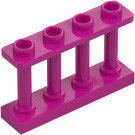 LEGO Magenta Fence Spindled 1 x 4 x 2 with 4 Top Studs (15332)