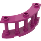 LEGO Magenta Fence Spindled 4 x 4 x 2 Quarter Round with 3 Studs (21229)