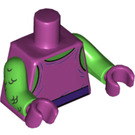 LEGO Magenta Grøn Goblin med Lyse-grøn Skin og Magenta Påklædning Minifig Torso (973 / 88585)