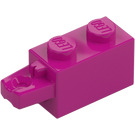 LEGO Magenta Scharnier Stein 1 x 2 Verriegelt mit Single Finger auf Ende Horizontal (30541 / 53028)