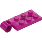 LEGO Magenta Hengsel Plate Topp 2 x 4 med 6 Knotter og 2 stiftehull (43045)