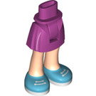 LEGO Magenta Lonkka jossa Basic Kaareva Hame jossa Asuurinsininen Shoes paksulla saranalla (35614 / 100957)