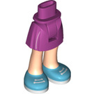 LEGO Magenta Heup met Basic Gebogen Skirt met Medium Azure Shoes met dik scharnier (35614 / 100957)