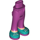 LEGO Magenta Heup met Pants met Donker turquoise Shoes en Wit Laces (35642)