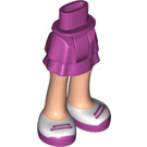 LEGO Magenta Hip with Short Double Layered Skirt with White Shoes with Magenta Laces and Soles (23898 / 92818)