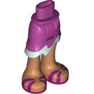 LEGO Magenta Hüfte mit Wellig Skirt mit Purple Sandals (35625)