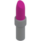 LEGO Magenta Lipstick met Medium Stone Grijs Handvat (25866 / 93094)