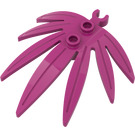 LEGO Magenta Plant Leaves 6 x 5 Swordleaf with Clip (Open 'O' Clip) (10884 / 42949)