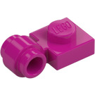 LEGO Magenta assiette 1 x 1 avec Clip (Anneau épais) (4081 / 41632)