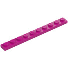 LEGO Magenta Plaat 1 x 10 (4477)