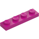 LEGO Magenta Plate 1 x 4 (3710)