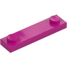 LEGO Magenta Piastra 1 x 4 con Due Bottoncini senza scanalatura (92593)