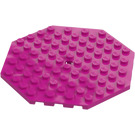 LEGO Magenta Plaat 10 x 10 Octagonal met Gat (89523)