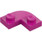 LEGO Magenta Plaat 2 x 2 Rond Hoek (79491)