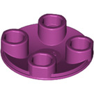 LEGO Magenta Plate 2 x 2 Round with Rounded Bottom (2654 / 28558)