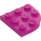 LEGO Magenta Plaat 3 x 3 Rond Hoek (30357)