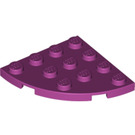 LEGO Magenta Plate 4 x 4 Round Corner (30565)