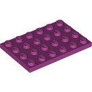 LEGO Magenta Plate 4 x 6 (3032)