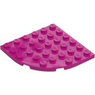 LEGO Magenta Plaat 6 x 6 Rond Hoek (6003)